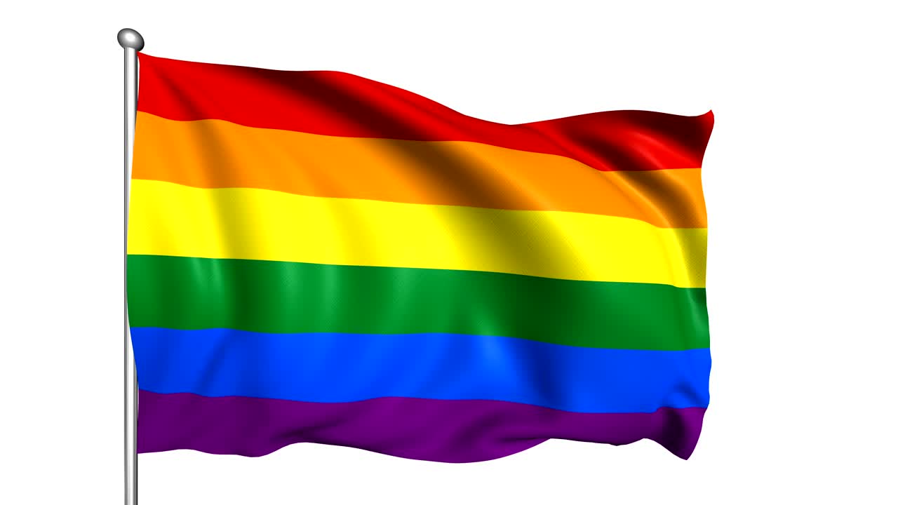 la bandera del orgullo lgbt (en bucle, canal alfa)