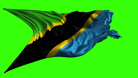 tanzanian flag on green screen