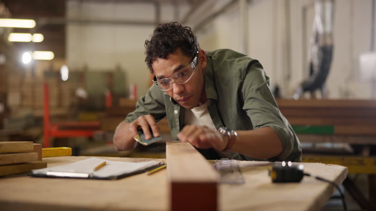 Woodworker crafting in a workshop
