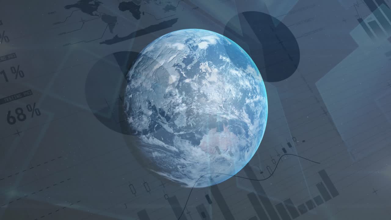 animación del procesamiento de datos en todo el mundo