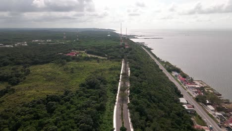 flying-over-the-walled-city-of-Campeche