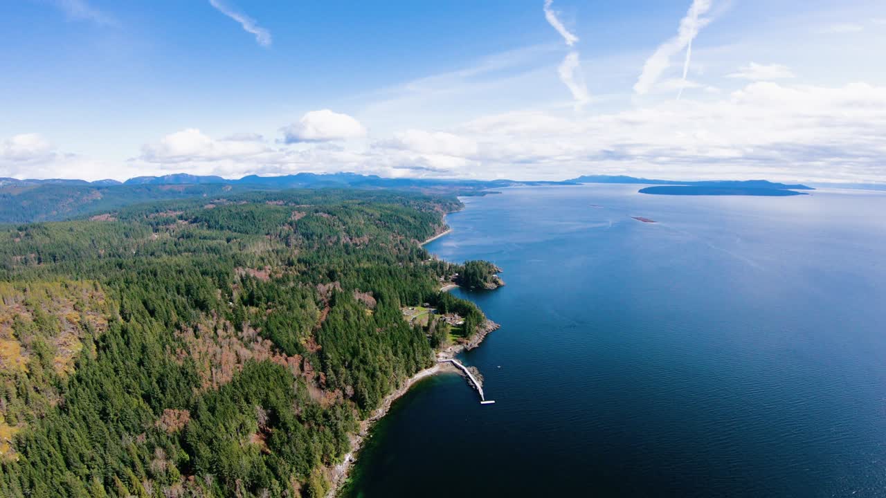 powell river sunshine coast, columbia británica, canadá vuelo aéreo