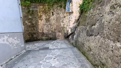 walking through steep, narrow streets in sorrento