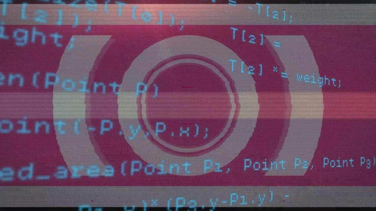 Animation of scope scanning with glitch and data processing