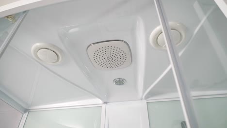 modern shower enclosure ceiling detail