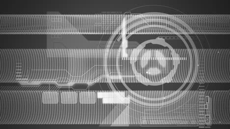 Animation of mesh of network connections moving in seamless loop on a grey background