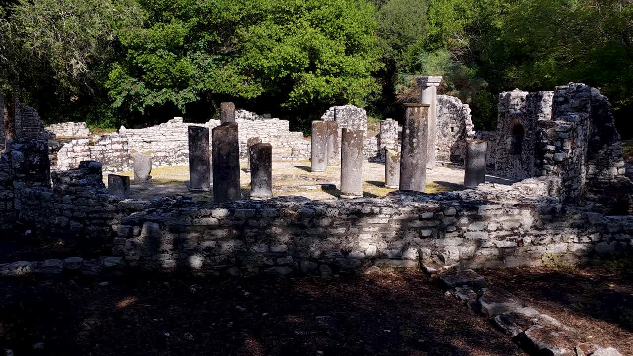 Stone Columns and Ancient Mosaics Unveiled at Butrint's Archaeological Site, Preserving the Beauty of a Bygone Era