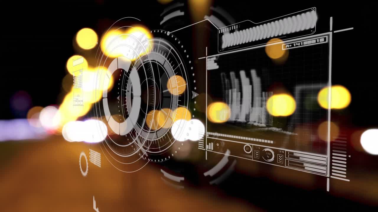 도시 풍경에 대한 통계 및 데이터 처리의 애니메이션