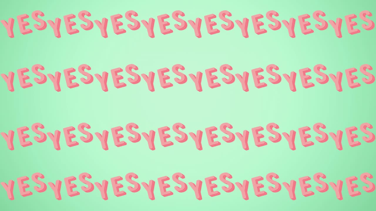 파란색 바탕에 여러 개의 "예" 텍스트의 애니메이션