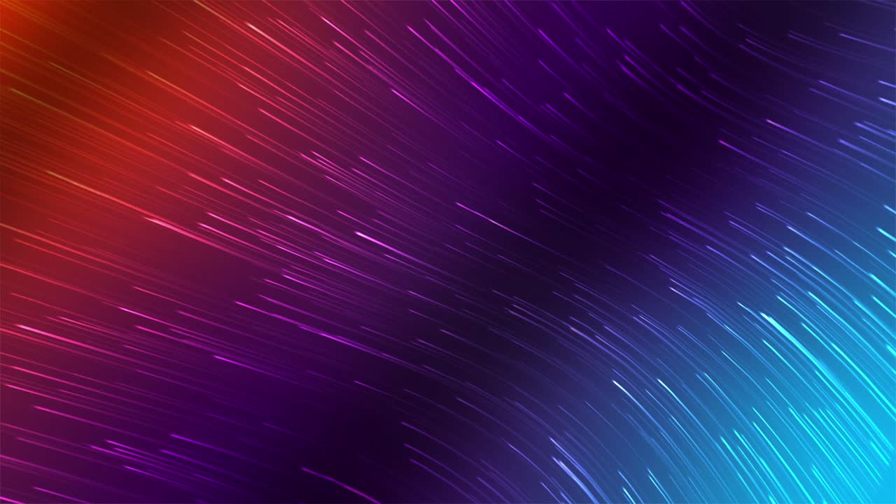 Animation of curving moving lines on red and blue background simulating fiber connections