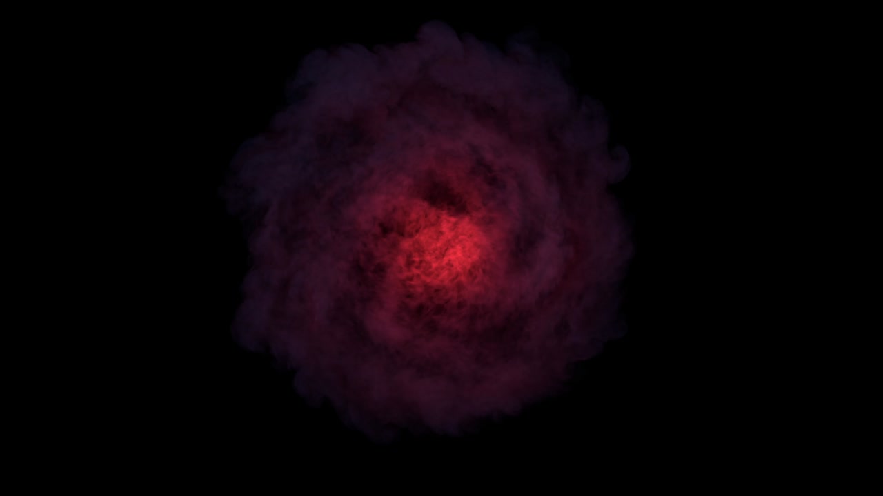 humo de color en movimiento circular retorciendo el humo.