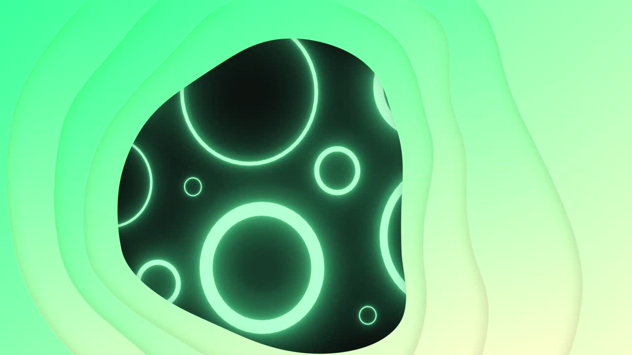 animación de formas que se mueven sobre un fondo negro