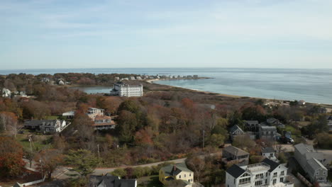tiro de drone de la ciudad de la costa atlántica, biddeford pool, maine