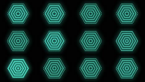 modern green hexagons pattern with neon light