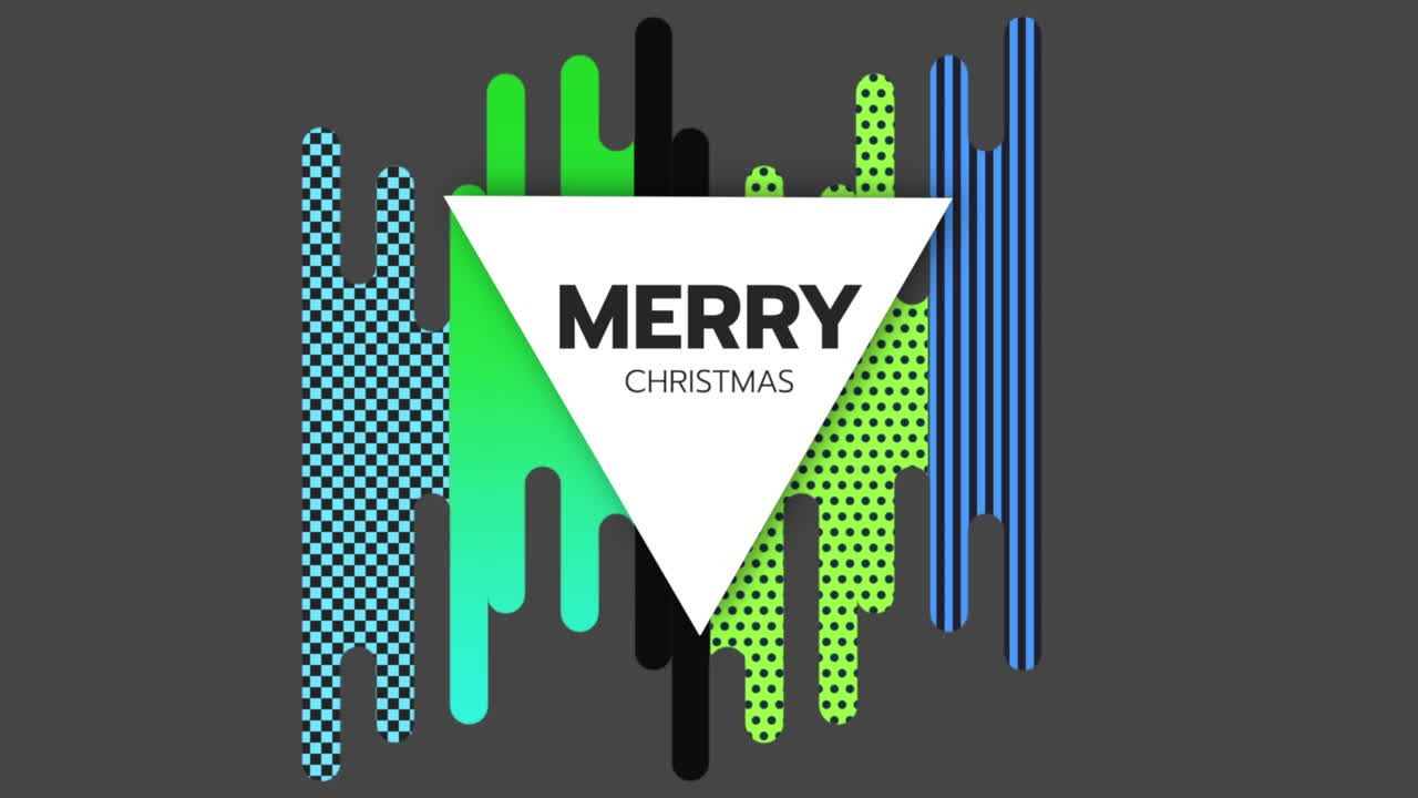 Buon Natale con forme geometriche astratte in stile Memphis