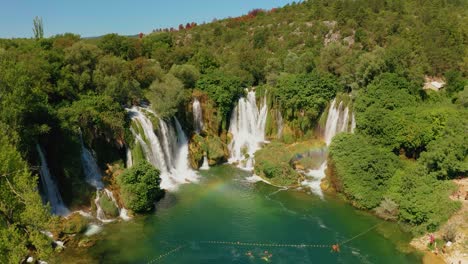 aerial view of kravica waterfalls, bosnia and herzegovina