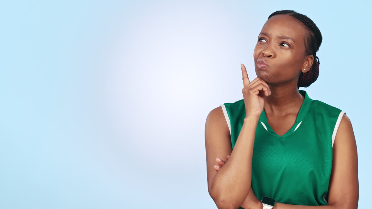 Netball, black woman point