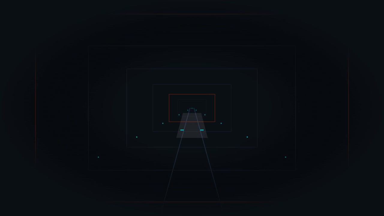 Abstract Digital Tunnel with Pulsing Geometric Frames