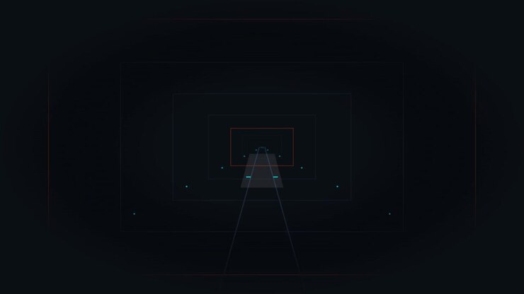 Abstract Digital Tunnel with Pulsing Geometric Frames