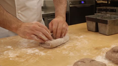 artisan baker kneading dough