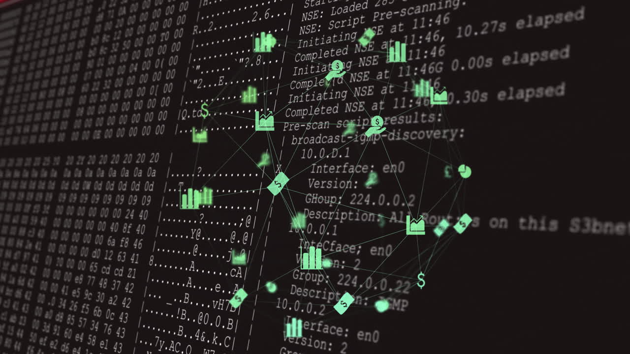 데이터 프로세싱을 통한 연결 네트워크의 애니메이션
