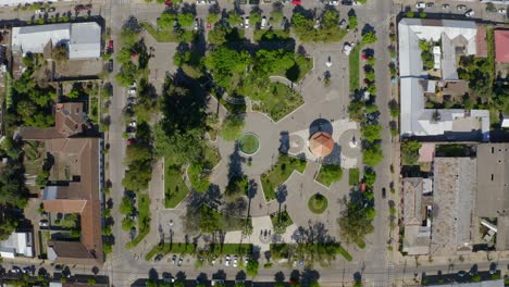 drone shot cenital san javier region del maule near of talca and curico santiago chile