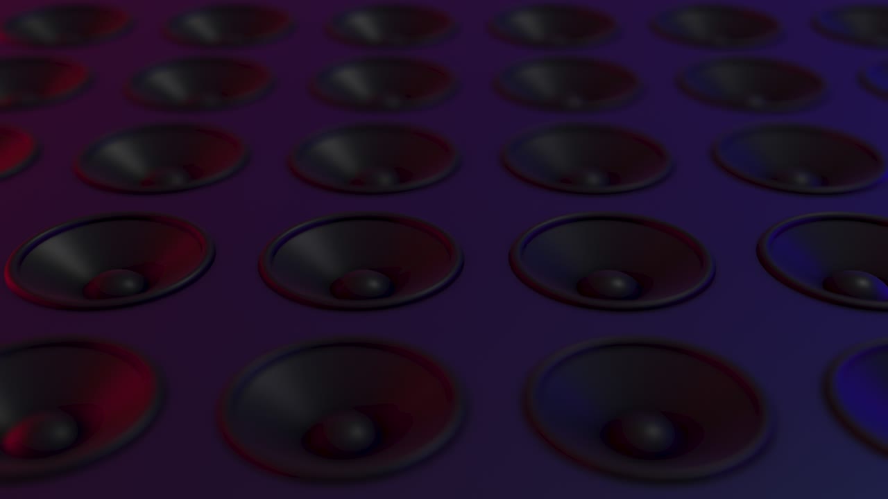 디스코, 술집 또는 클럽에서 루프로 쌓인 스피커 막