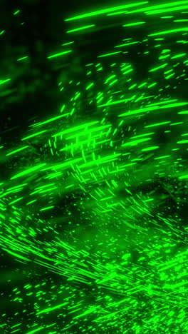 abstract glowing green lines