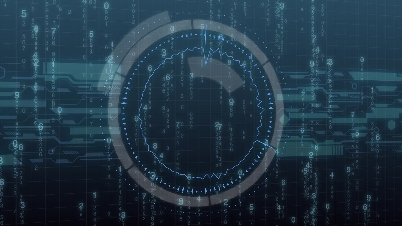 Futuristic digital HUD Technology user interface, code running