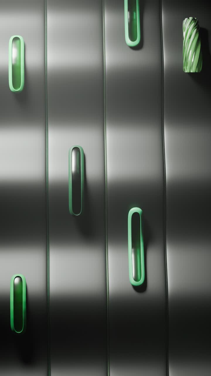 Abstract Green Metal Shapes