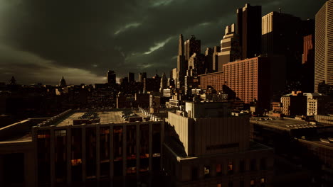 city skyline at dusk/dawn