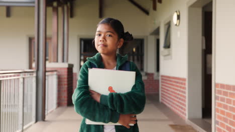 girl student in school corridor