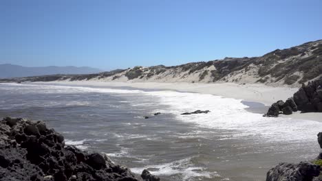 lovely white beach with dunes in nature reserve of south africa