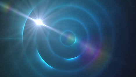 animation of light over blue circles moving on black background