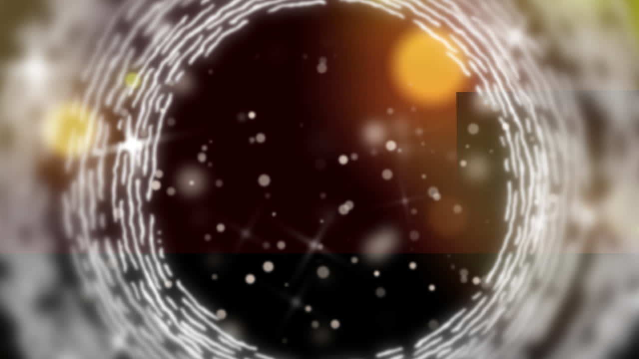 빛과 기하학적 배경 위에 회전하는  ⁇ 색 기하학적 모양의 애니메이션