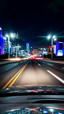 viaje nocturno por la ciudad