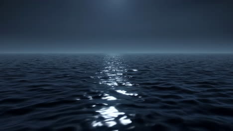 moonlit ocean at night
