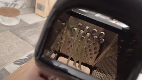 close-up of a box grater