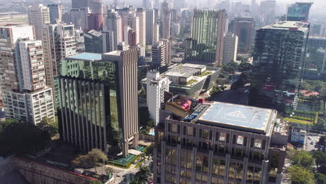 aerial view to juscelino kubistchek avenue, in a sunny day, sao paulo, brazil