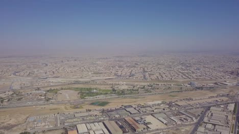 aerial view of dammam city view with corniche in the back and dammam housing