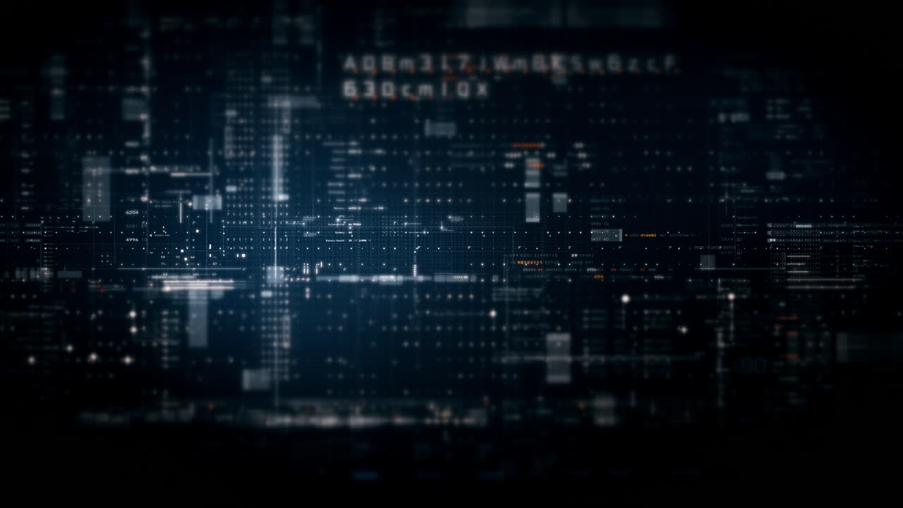 futuristische metaverse, hi-tech digitale gegevens telemetrie met gecodeerde nummers, weergave dynamische achtergrond voor computer desktop scherm weergave formaat