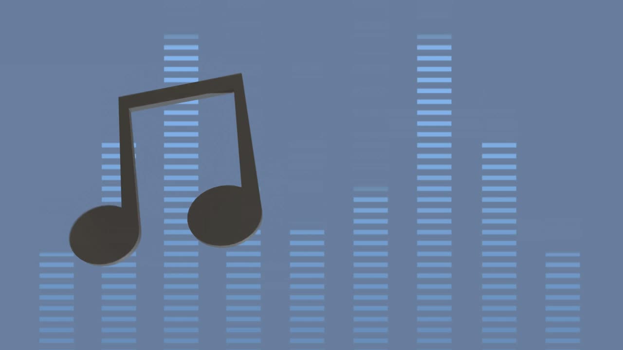 파란색 배경에 움직이는 노트와 열의 애니메이션