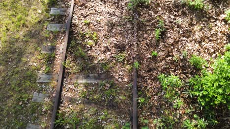 Luftaufnahmen-Von-Dichtem-Gestrüpp-Rund-Um-Einen-Alten-Bahnknotenpunkt