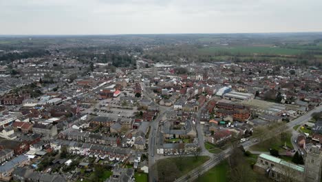 sudbury suffolk uk aerial footage push in 4k