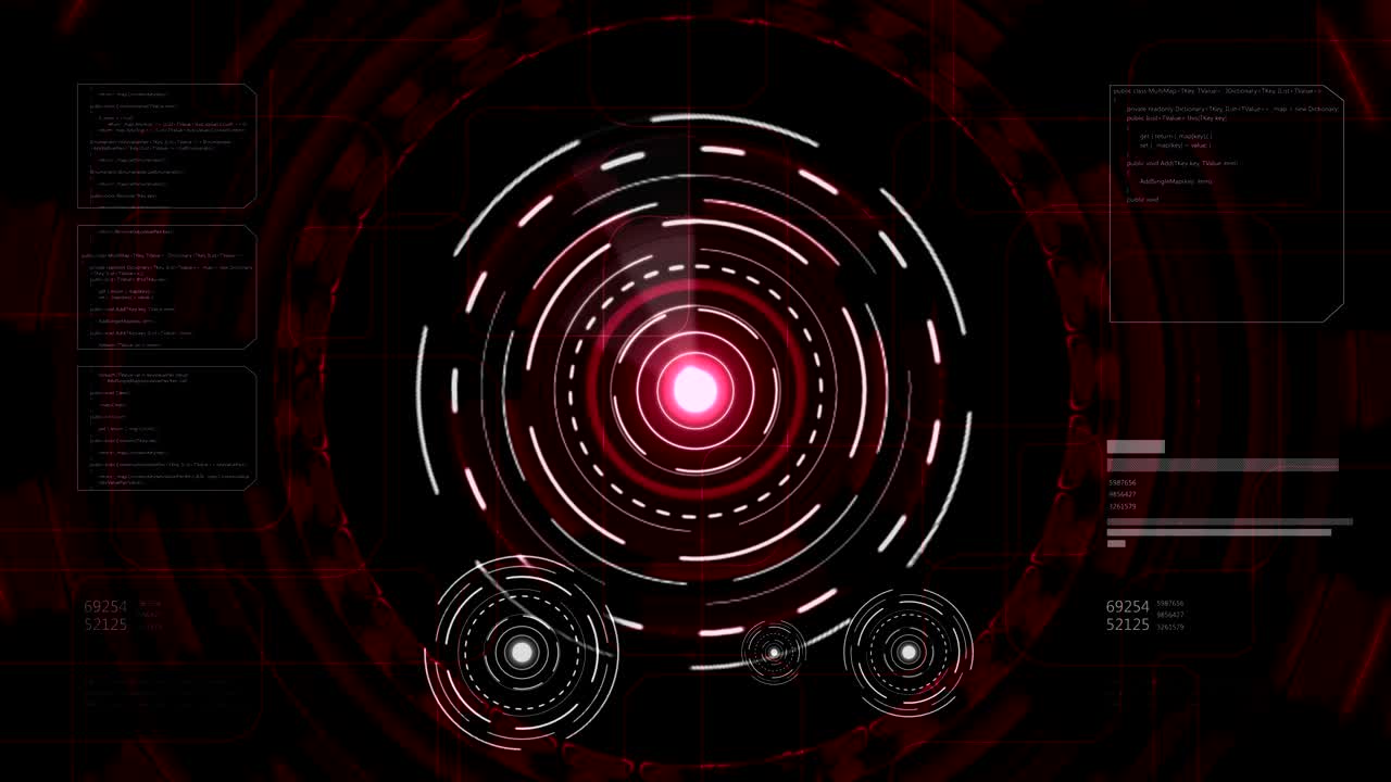 una pantalla de cabeza roja futurista.