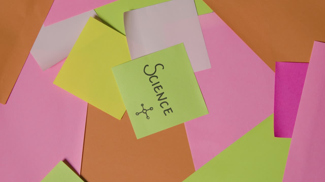 Education Concept Of Revolving Sticky Notes With Science Written On Top Note