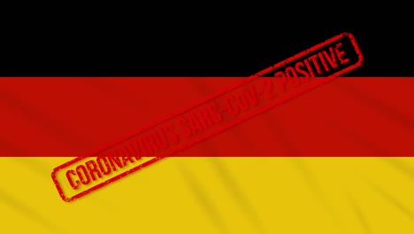 germany swaying flag stamped with positive response to covid-19, loop