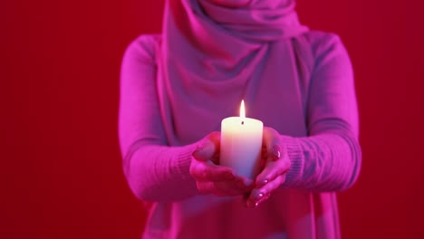 islamic holiday candle light greeting woman prayer