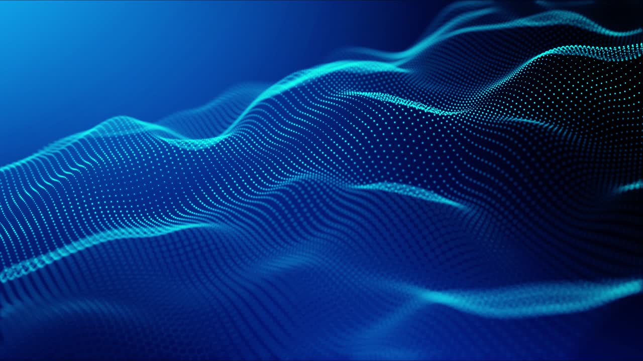 Futuristic abstract gradient wave of particles big data digital background waving particle