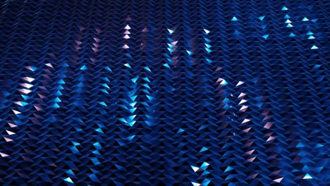 estilo oscuro abstracto bajo fondo poli en 4k. ondas abstractas se mueven en superficie metálica brillante en bucle. animación suave y sin costuras. simple geometría minimalista bg. color azul